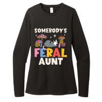 Somebody's Feral Aunt Opossum Wild Auntie Groovy Mushroom Womens CVC Long Sleeve Shirt