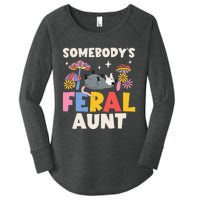 Somebody's Feral Aunt Opossum Wild Auntie Groovy Mushroom Women's Perfect Tri Tunic Long Sleeve Shirt