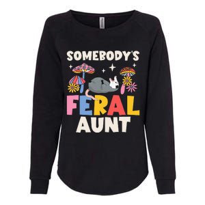 Somebody's Feral Aunt Opossum Wild Auntie Groovy Mushroom Womens California Wash Sweatshirt