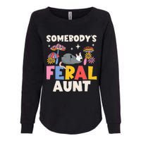 Somebody's Feral Aunt Opossum Wild Auntie Groovy Mushroom Womens California Wash Sweatshirt