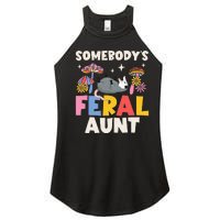 Somebody's Feral Aunt Opossum Wild Auntie Groovy Mushroom Women's Perfect Tri Rocker Tank