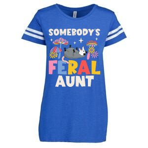 Somebody's Feral Aunt Opossum Wild Auntie Groovy Mushroom Enza Ladies Jersey Football T-Shirt