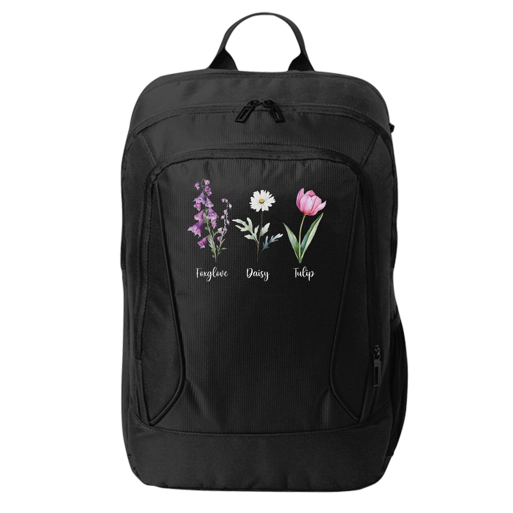 Subtle Floral Anti Trump Flowers Foxglove Daisy Tulip Funny City Backpack