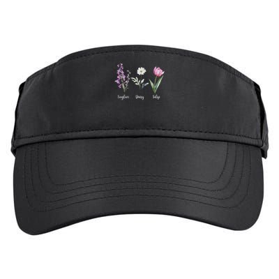 Subtle Floral Anti Trump Flowers Foxglove Daisy Tulip Funny Adult Drive Performance Visor