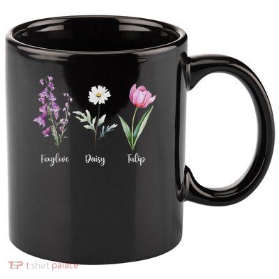 Subtle Floral Anti Trump Flowers Foxglove Daisy Tulip Funny 11oz C Handle Ceramic Mug