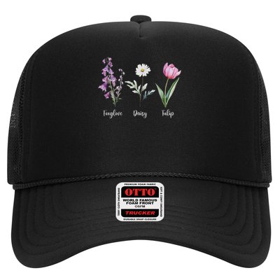 Subtle Floral Anti Trump Flowers Foxglove Daisy Tulip Funny Trucker Hat