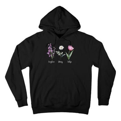 Subtle Floral Anti Trump Flowers Foxglove Daisy Tulip Funny Tall Hoodie