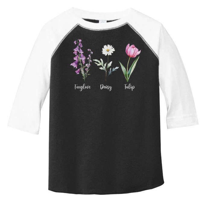 Subtle Floral Anti Trump Flowers Foxglove Daisy Tulip Funny Toddler Fine Jersey T-Shirt