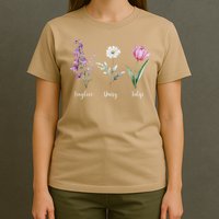 Subtle Floral Anti Trump Flowers Foxglove Daisy Tulip Funny T-Shirt