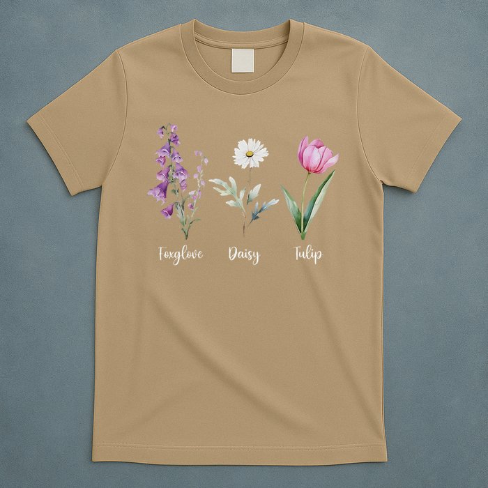 Subtle Floral Anti Trump Flowers Foxglove Daisy Tulip Funny T-Shirt