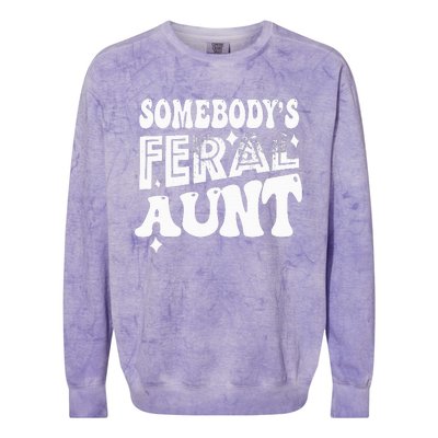 Somebody's Feral Aunt Colorblast Crewneck Sweatshirt