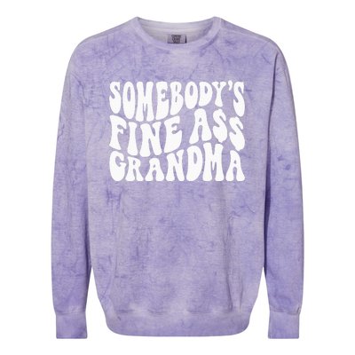 SomebodyS Fine Ass Grandma Funny Colorblast Crewneck Sweatshirt