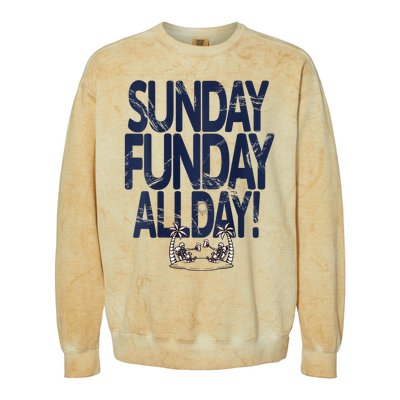 Sunday Funday All Day Colorblast Crewneck Sweatshirt