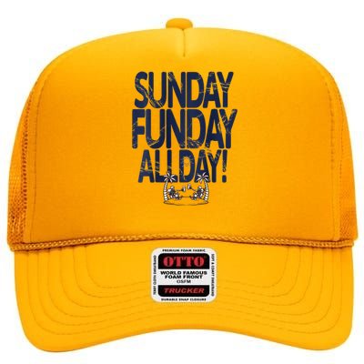 Sunday Funday All Day High Crown Mesh Back Trucker Hat