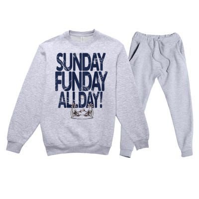 Sunday Funday All Day Premium Crewneck Sweatsuit Set