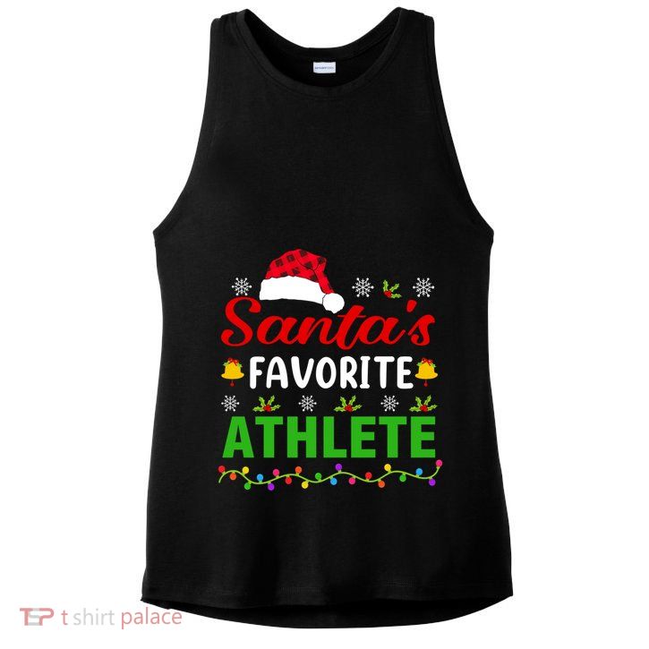 SantaS Favorite Athlete Funny Christmas Athlete Xmas Gift Ladies PosiCharge Tri-Blend Wicking Tank