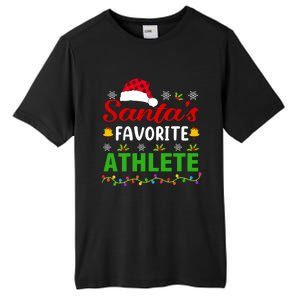 SantaS Favorite Athlete Funny Christmas Athlete Xmas Gift Tall Fusion ChromaSoft Performance T-Shirt