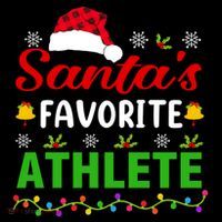 SantaS Favorite Athlete Funny Christmas Athlete Xmas Gift Flatbill Hat