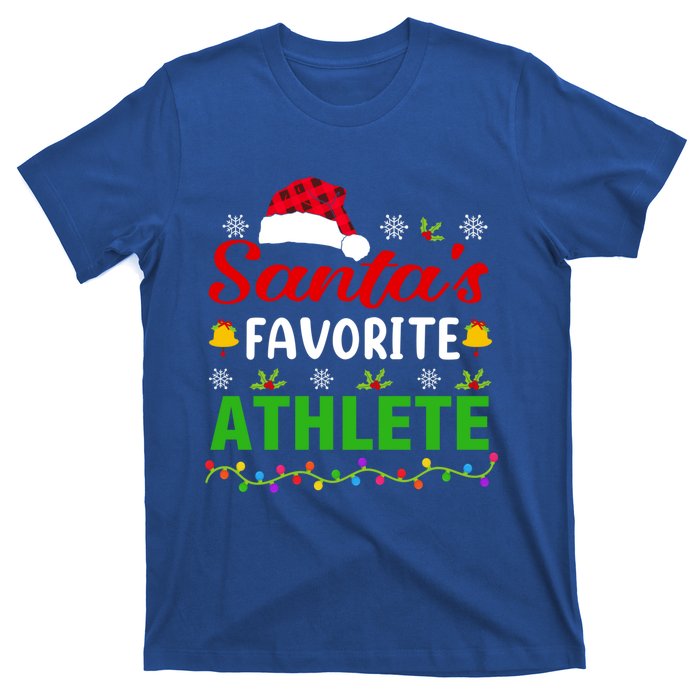 SantaS Favorite Athlete Funny Christmas Athlete Xmas Gift T-Shirt