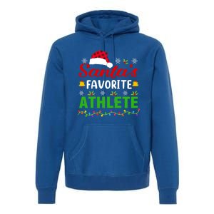 SantaS Favorite Athlete Funny Christmas Athlete Xmas Gift Premium Hoodie