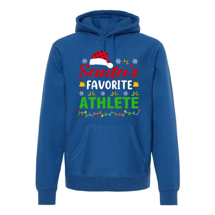 SantaS Favorite Athlete Funny Christmas Athlete Xmas Gift Premium Hoodie