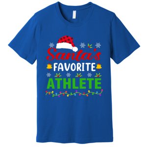 SantaS Favorite Athlete Funny Christmas Athlete Xmas Gift Premium T-Shirt