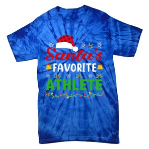 SantaS Favorite Athlete Funny Christmas Athlete Xmas Gift Tie-Dye T-Shirt