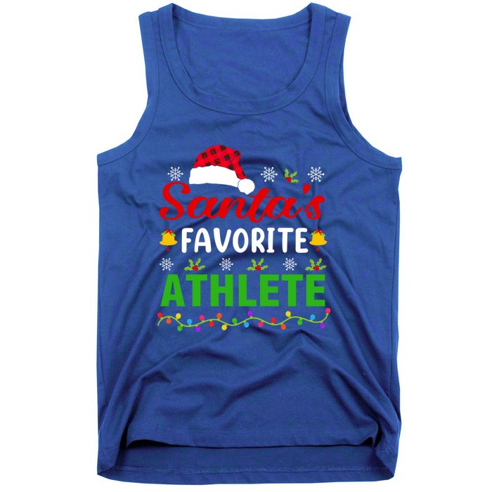 SantaS Favorite Athlete Funny Christmas Athlete Xmas Gift Tank Top