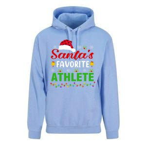 SantaS Favorite Athlete Funny Christmas Athlete Xmas Gift Unisex Surf Hoodie