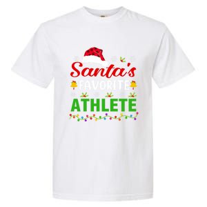 SantaS Favorite Athlete Funny Christmas Athlete Xmas Gift Garment-Dyed Heavyweight T-Shirt