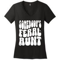 SomebodyS Feral Aunt Women's V-Neck T-Shirt