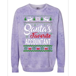 Santas Favorite Accountant Christmas Ugly Family Gift Colorblast Crewneck Sweatshirt