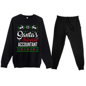 Santas Favorite Accountant Christmas Ugly Family Gift Premium Crewneck Sweatsuit Set