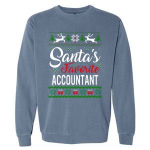 Santas Favorite Accountant Christmas Ugly Family Gift Garment-Dyed Sweatshirt