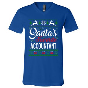 Santas Favorite Accountant Christmas Ugly Family Gift V-Neck T-Shirt