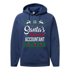 Santas Favorite Accountant Christmas Ugly Family Gift Performance Fleece Hoodie