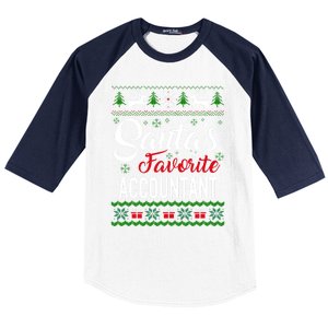 Santas Favorite Accountant Christmas Ugly Family Gift Baseball Sleeve Shirt