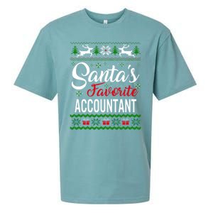 Santas Favorite Accountant Christmas Ugly Family Gift Sueded Cloud Jersey T-Shirt