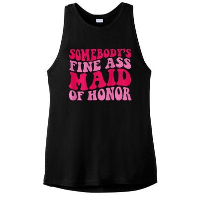 SomebodyS Fine Ass Maid Of Honor Ladies PosiCharge Tri-Blend Wicking Tank