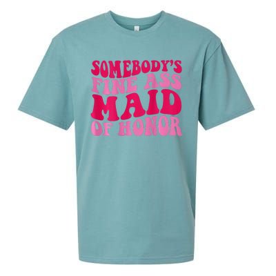 SomebodyS Fine Ass Maid Of Honor Sueded Cloud Jersey T-Shirt