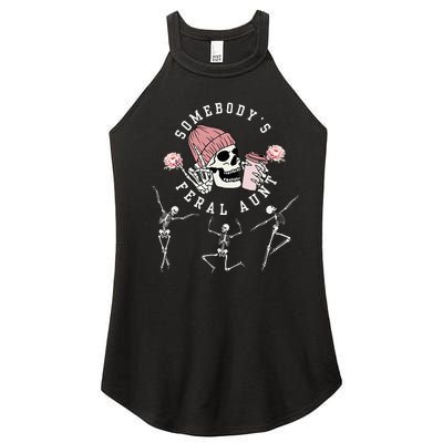 SomebodyS Feral Aunt Aunt Halloween Skeleton Women’s Perfect Tri Rocker Tank