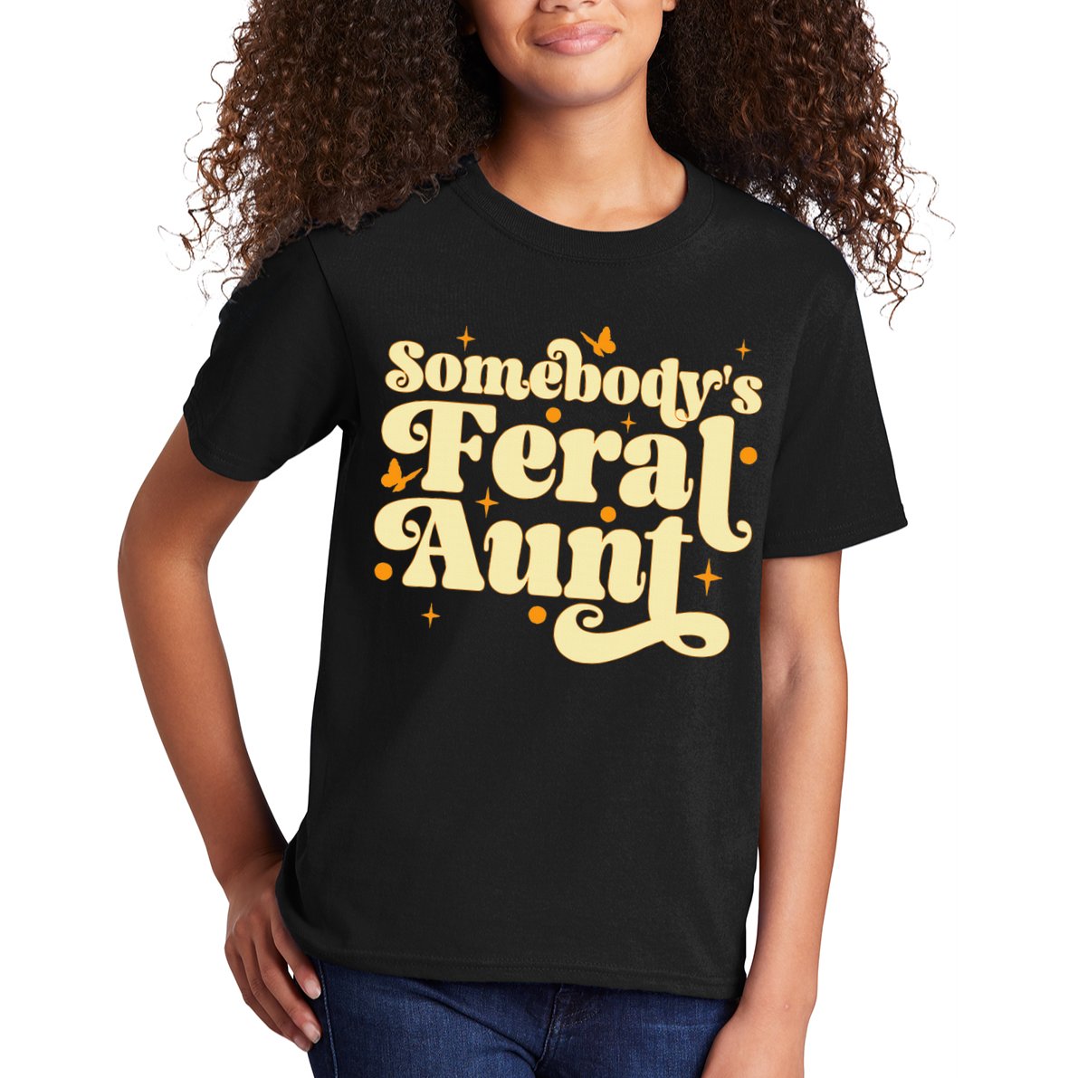 Somebody's Feral Aunt Funny aunt  Kids T-Shirt