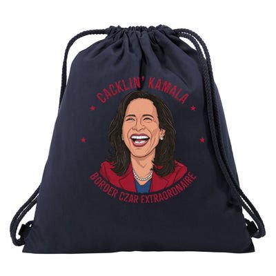 Socialdudtees Funny Anti Kamala Harris Laughing Cartoon Drawstring Bag