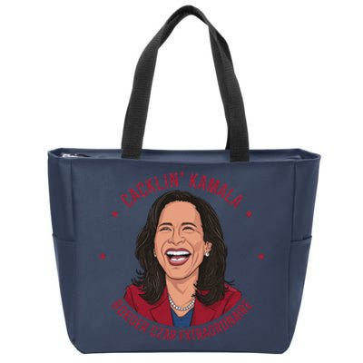 Socialdudtees Funny Anti Kamala Harris Laughing Cartoon Zip Tote Bag