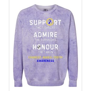 Support Fighters Admire Survivors Honour Charcotmarietooth Colorblast Crewneck Sweatshirt