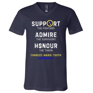 Support Fighters Admire Survivors Honour Charcotmarietooth V-Neck T-Shirt