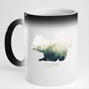 Squirrel Forest Animal Nature Environment Earth Day 11oz Black Color Changing Mug