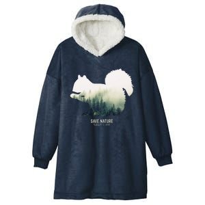 Squirrel Forest Animal Nature Environment Earth Day Hooded Wearable Blanket