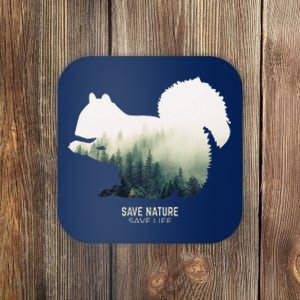 Squirrel Forest Animal Nature Environment Earth Day Coaster