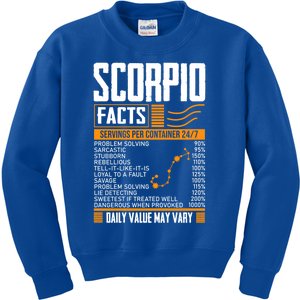 Scorpio Facts Astrology Horoscope Scorpio Birthday Month Gift Kids Sweatshirt